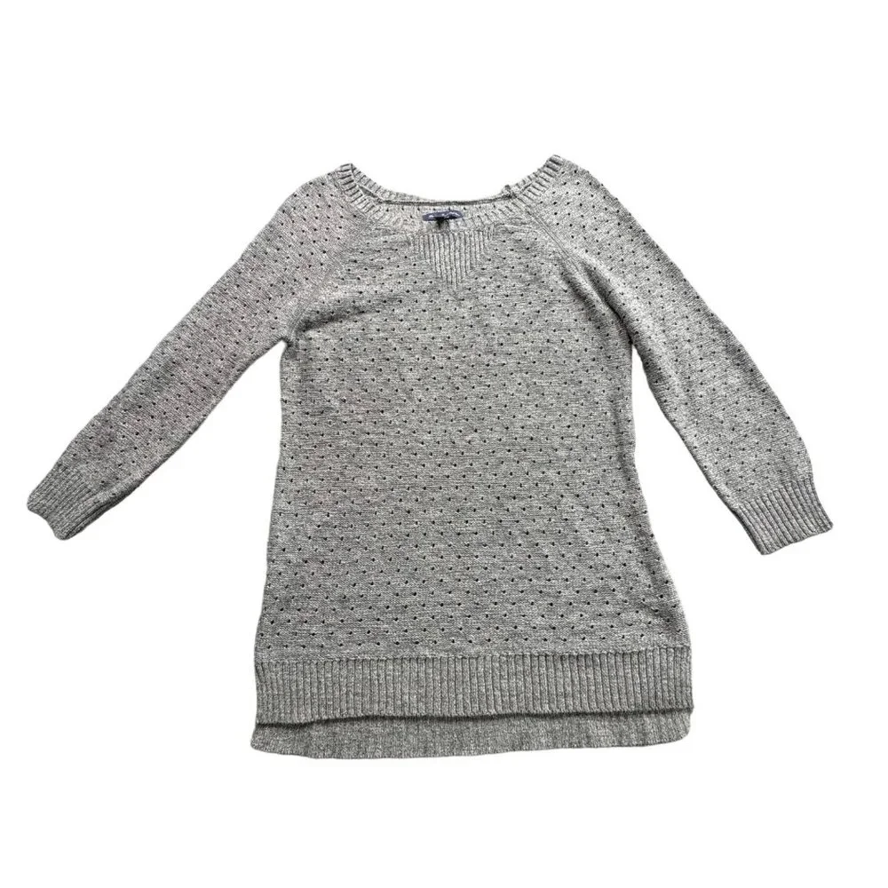 American Eagle Sweater Womens PS Gray Open Knit Beach Goth‎ Grunge Whimsigoth